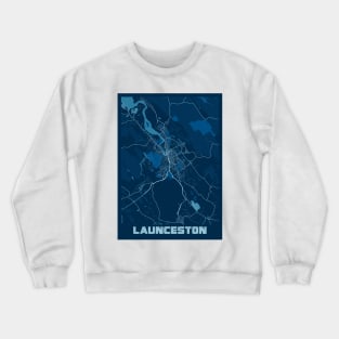 Launceston - Australia Peace City Map Crewneck Sweatshirt